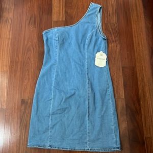 One shoulder denim dress NWT